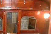 Original woodwork and curved top windows in 1937 Royal Wilheim Trailer